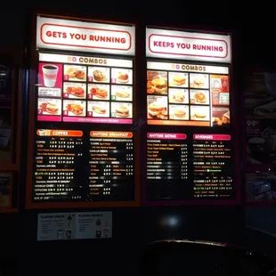 Drive thru menu