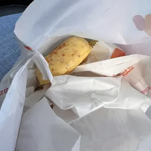  a banana in a paper bag