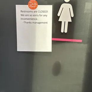 This restroom has been closed forever.  Just LAZINESS so you don't have to CLEAN!