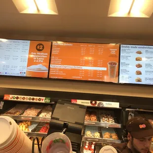  the menu of a fast food restaurant