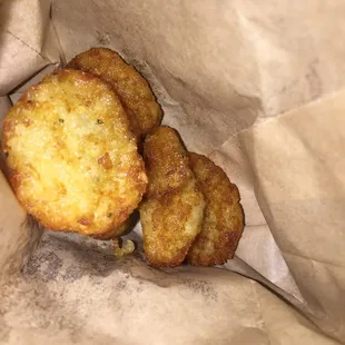 Look like chicken nuggets and taste like them too, but they&apos;re hash browns. Never again.