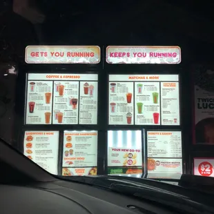 Drive thru menu