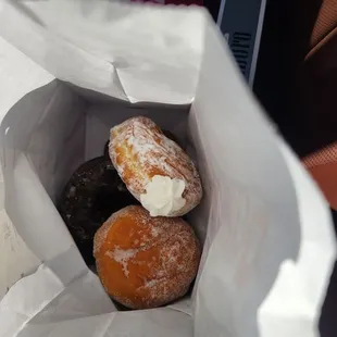 This is how they have me the donuts after waiting 10 minutes.  HORRIBLE