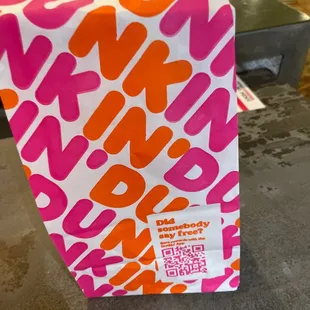  a bag of dunkin donuts