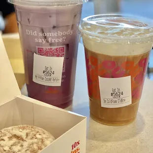 Pomegranate Refresher and Cold Brew with sweet cold foam