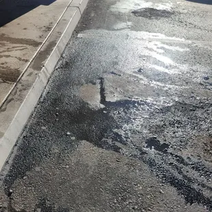 Water from the restaurant as they are trying to do a deep cleaning of the restaurant at 12:35pm on a Tuesday.