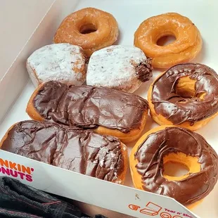 Results from the lady who gave  us attitude .She slams the bag of doughnuts before she transfer it to a box .