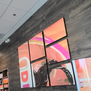  the interior of a dunkin donuts shop