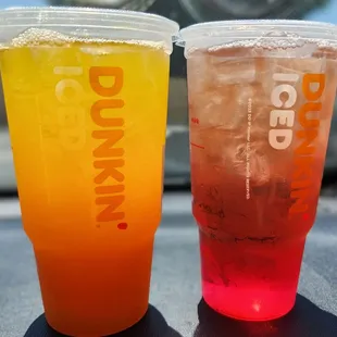 Mango Pineapple Refresher, Strawberry Dragonfruit Refresher
