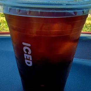ICED Americano for the 90+ weather today. This is the 16oz espresso coffee at Dunkin' Donuts. #ChillLikeThat