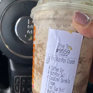 Frozen butter pecan crunch coffee