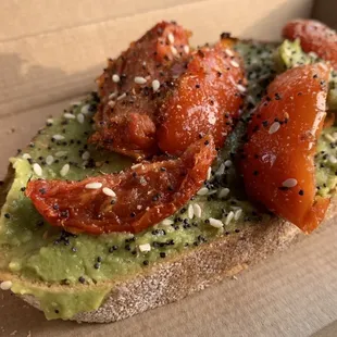 Avocado &amp; Roasted Tomato Toast -- very good!