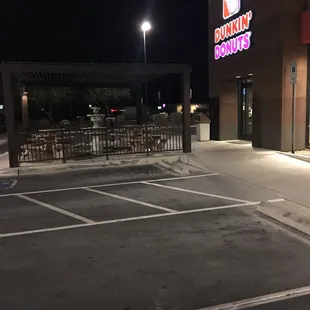  empty parking lot at night