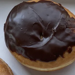 Chocolate cream filled donut