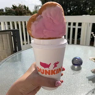 Valentine's Day donut w med hot coffee 2.2021