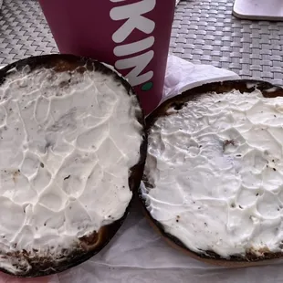 The one and only time I go! Burnt bagels.