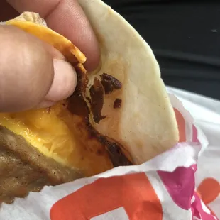 Hard and flakey cheese!