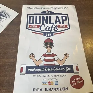 Menu front