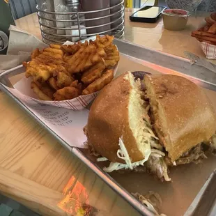 The smoked pulled pork sandwich