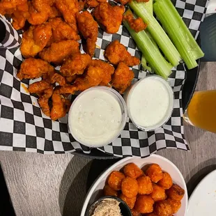 Boneless bites and sweet potato tots