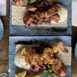 Prawns Shish Kebab Lamb Shish Kebab