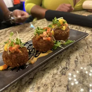 two appetizers on a plate