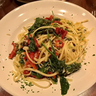 SUN DRIED TOMATOES, SPINACH, CAPERS, GARLIC, &amp; OLIVE OIL