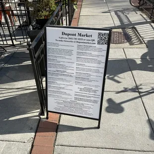 Menu as of April 2021