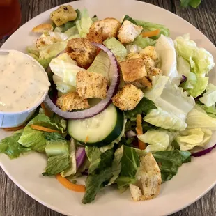 Side Salad with house-made ranch dressing.