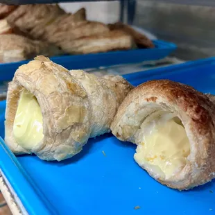 a croissant roll with butter on it