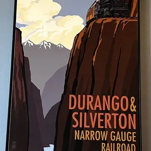 a poster of durango and silverton narrow gauge railroad