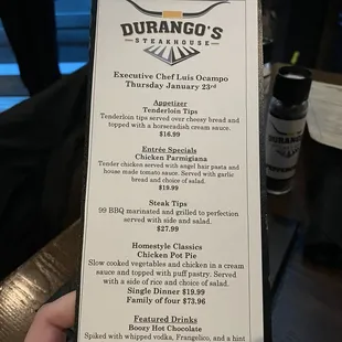 Specials outside of the normal menu