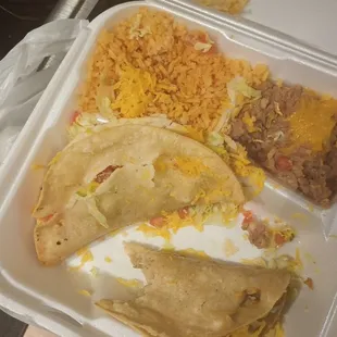 Giant hole in the side of this soggy taco.