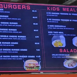 Menu - kids meals - 9/2/23