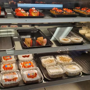 Closeup of desserts at around 7:30 am