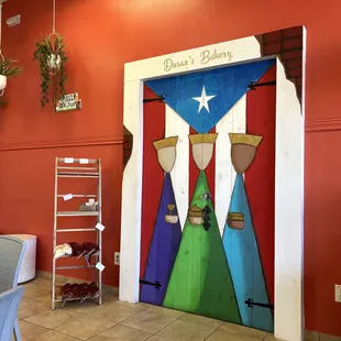 a colorful door with a star on it