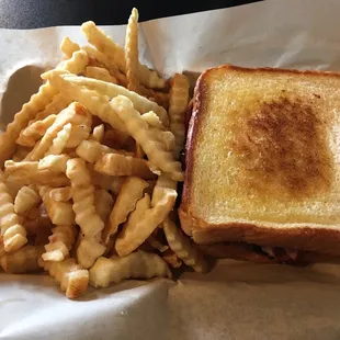 BBQ Brisket Sandwich and Fries