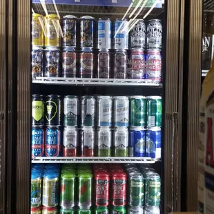 a refrigerator full of beer