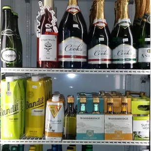 a refrigerator full of wine