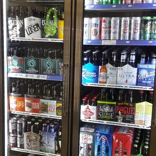 a refrigerator full of beer