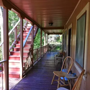 Walkway sitting area outside of the rooms
