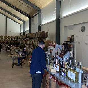 Wine counter in barrel room