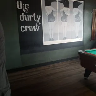 a pool table in a bar