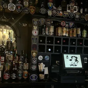 a bar filled with alcohol