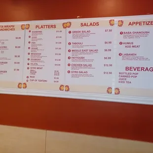 Menu. Had to update so that we know the current prices.