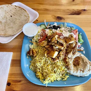 Chicken shawarma platter.