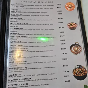 Menu as of August &apos;24