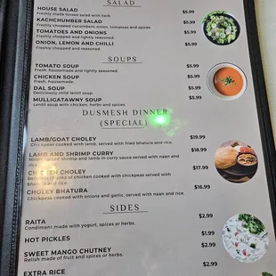 Menu as of August &apos;24