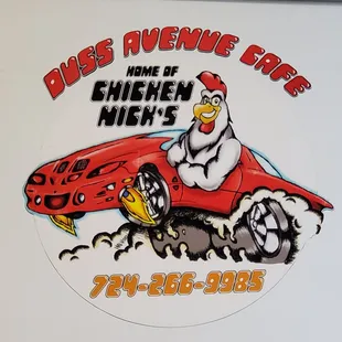 chicken driving a car