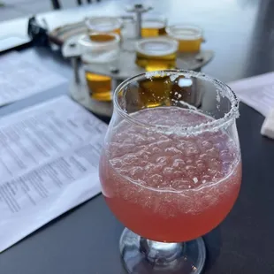 Margarita seltzer and sampler